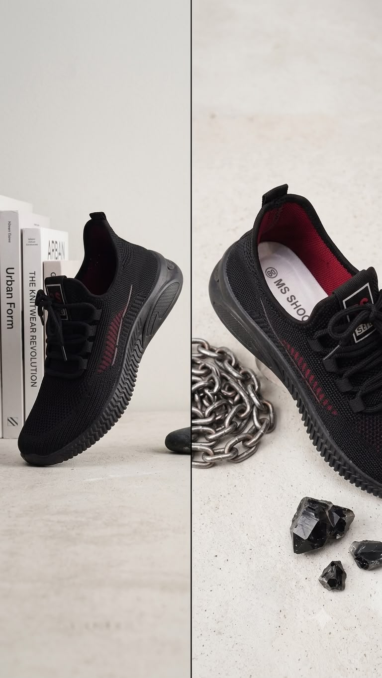 MS Good locking shoes Breathable Knit Sneakers for Everyday Comfortable Shoes Boy's Men's Shoes