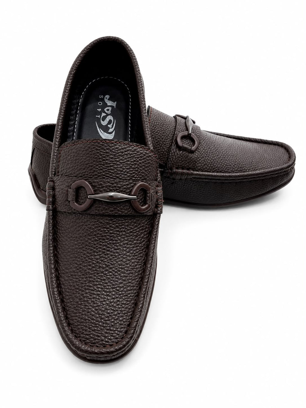 Men’s Premium Leather Loafers – Stylish Buckle Design | Black & Brown